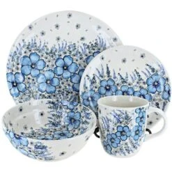 Blue Rose Polish Pottery Zaklady Dinnerware (4 PC) -Blue Rose Pottery Store GUEST 51ef2599 894d 49e2 a367 fdbf3eb2fba9