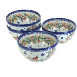 Blue Rose Polish Pottery 71-4 Vena Dessert Bowl Set -Blue Rose Pottery Store GUEST 52cac2a1 a2fb 45fb 8e4b 29e042816ea5