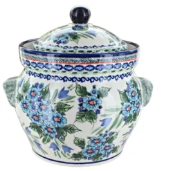 Blue Rose Polish Pottery 1127 Zaklady Large Container