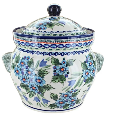 Blue Rose Polish Pottery 1127 Zaklady Large Container 3 Blue Rose Polish Pottery 1127 Zaklady Large Container
