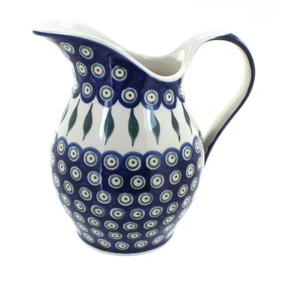 Blue Rose Polish Pottery 1160 Zaklady Pitcher 11 Blue Rose Polish Pottery 1160 Zaklady Pitcher - Image 9