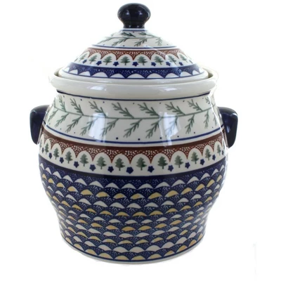 Blue Rose Polish Pottery 1101 Zaklady Cookie Jar 6 Blue Rose Polish Pottery 1101 Zaklady Cookie Jar - Image 4