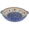 Blue Rose Polish Pottery Z148 Manufaktura Pie Plate With Handles