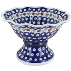 Blue Rose Polish Pottery 1721 Zaklady Small Pedestal Bowl -Blue Rose Pottery Store GUEST 5682f1e7 8825 415b 8427 dc9a4cb92d2f