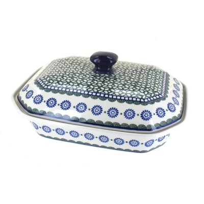 Blue Rose Polish Pottery 665 Ceramika Artystyczna Large Covered Baking Dish 11 Blue Rose Polish Pottery 665 Ceramika Artystyczna Large Covered Baking Dish - Image 9