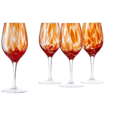 Blue Rose Polish Pottery Hand Blown Wine Glass Set 8 Blue Rose Polish Pottery Hand Blown Wine Glass Set - Image 6