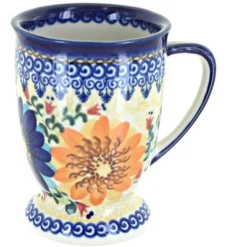 Blue Rose Polish Pottery 49 Vena Pedestal Coffee Mug -Blue Rose Pottery Store GUEST 58ceb221 b921 4ad8 97cd 7f22f35628c1