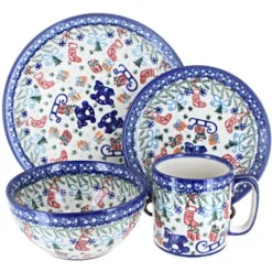 Blue Rose Polish Pottery Vena Dinnerware (16 PC) -Blue Rose Pottery Store GUEST 5b16d6a4 7c5c 4648 8343 9be61c7eb86d