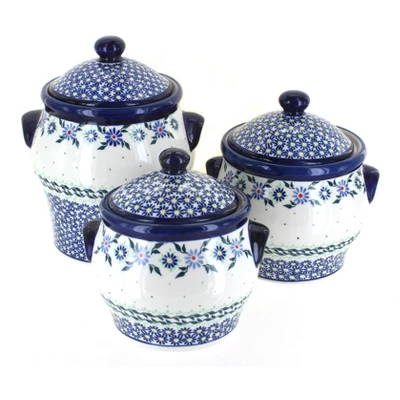 Blue Rose Polish Pottery 1300 Zaklady Canister Set 12 Blue Rose Polish Pottery 1300 Zaklady Canister Set - Image 10