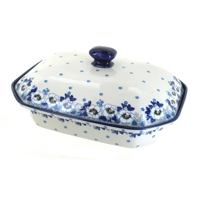 Blue Rose Polish Pottery 665 Ceramika Artystyczna Large Covered Baking Dish 7 Blue Rose Polish Pottery 665 Ceramika Artystyczna Large Covered Baking Dish - Image 5