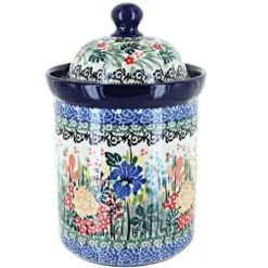 Blue Rose Polish Pottery 491 Ceramika Small Canister -Blue Rose Pottery Store GUEST 60e232c9 9e48 4a6e 9b7c 8e33539b634f