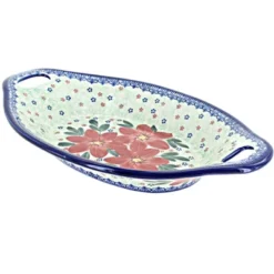 Blue Rose Polish Pottery 110 Vena Bread Tray With Handles -Blue Rose Pottery Store GUEST 61e1fa3b 8bf1 4254 b497 d5ebdc8e913a