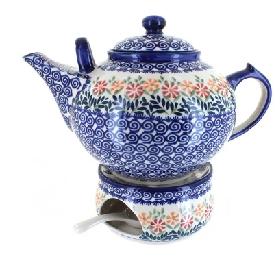 Blue Rose Polish Pottery C001-P089 Manufaktura Teapot & Warmer 5 Blue Rose Polish Pottery C001-P089 Manufaktura Teapot & Warmer - Image 3
