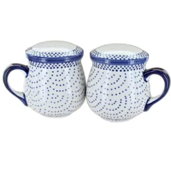 Blue Rose Polish Pottery S138 Manufaktura Salt & Pepper Shakers With Handles -Blue Rose Pottery Store GUEST 63656a0d 008e 4e2c 81de 27279c15173c