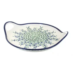 Blue Rose Polish Pottery 1333 Zaklady Round Serving Tray With Handles -Blue Rose Pottery Store GUEST 63af1d69 0e43 40e1 b2f2 c6e1bbf9c176