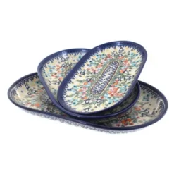 Blue Rose Polish Pottery 8600 Vena 3 Piece Oval Serving Set -Blue Rose Pottery Store GUEST 63fb4086 85e3 43ee b2a3 9202589a3e0d