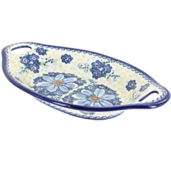 Blue Rose Polish Pottery 110 Vena Bread Tray With Handles -Blue Rose Pottery Store GUEST 656e6cbb ad28 4010 a46b 8f74c0e9b58e