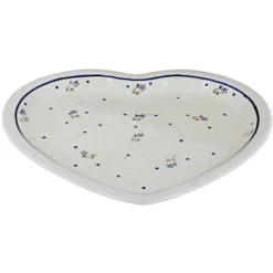 Blue Rose Polish Pottery 1254 Zaklady Heart Plate