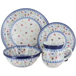Blue Rose Polish Pottery Ceramika Artystyczna Dinnerware (16 PC) -Blue Rose Pottery Store GUEST 6af6c992 40fa 4b35 90d8 1ab72cc486b5