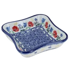 Blue Rose Polish Pottery 630 Ceramika Artystyczna Small Square Dish -Blue Rose Pottery Store GUEST 6b65b06d b588 46da ad77 036395130c11