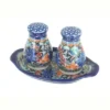 Blue Rose Polish Pottery 42 Vena Salt & Pepper Shakers With Tray -Blue Rose Pottery Store GUEST 6c6a47c2 8475 48f0 a936 cf8cbb828a1b