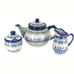 Blue Rose Polish Pottery 1700 Vena 3 Piece Tea Set -Blue Rose Pottery Store GUEST 6e0231f2 be11 4784 bcca dfd1a8087be9