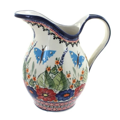 Blue Rose Polish Pottery 1160 Zaklady Pitcher 8 Blue Rose Polish Pottery 1160 Zaklady Pitcher - Image 6