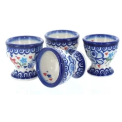 Blue Rose Polish Pottery 38-4 Vena Egg Cup Set -Blue Rose Pottery Store GUEST 736e9187 60a6 4a12 a834 1a1099b50bde