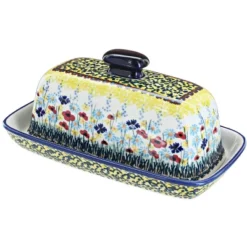 Blue Rose Polish Pottery M074 Manufaktura Butter DIsh -Blue Rose Pottery Store GUEST 738bb298 7e22 49c9 8c88 b248103d760a