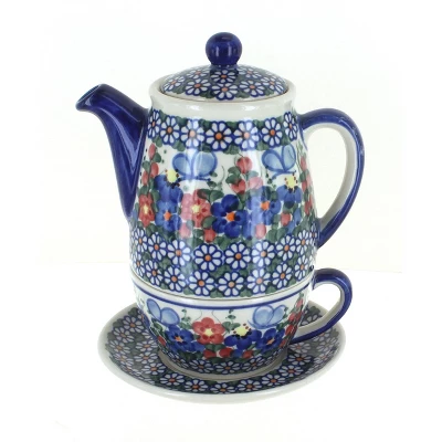 Blue Rose Polish Pottery 380 Vena Tea For One 8 Blue Rose Polish Pottery 380 Vena Tea For One - Image 6