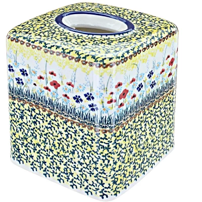 Blue Rose Polish Pottery O003 Manufaktura Tissue Box 8 Blue Rose Polish Pottery O003 Manufaktura Tissue Box - Image 6