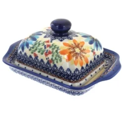 Blue Rose Polish Pottery 67 Vena Butter Dish -Blue Rose Pottery Store GUEST 75bbc200 00d8 4fa5 b7b5 b6cc79a7e419
