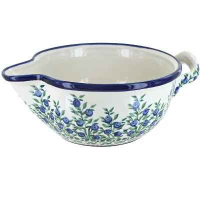 Blue Rose Polish Pottery 1252 Zaklady Batter Bowl 8 Blue Rose Polish Pottery 1252 Zaklady Batter Bowl - Image 6