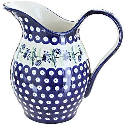 Blue Rose Polish Pottery 1160 Zaklady Pitcher 14 Blue Rose Polish Pottery 1160 Zaklady Pitcher - Image 12