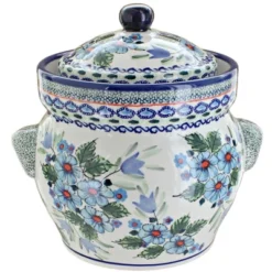 Blue Rose Polish Pottery 1126 Zaklady Canister