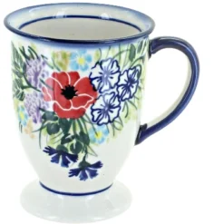 Blue Rose Polish Pottery 14C WR Unikat Pedestal Mug -Blue Rose Pottery Store GUEST 778944ba 0ba1 45f5 b472 5a85eeb4243f