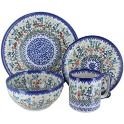 Blue Rose Polish Pottery Vena Dinnerware (16 PC) -Blue Rose Pottery Store GUEST 7798aa2b 70b9 4735 ae5f a5aba4a7231b