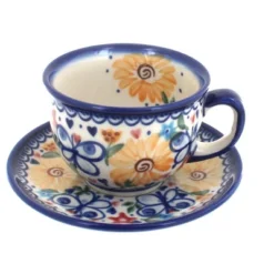 Blue Rose Polish Pottery 33 Vena Cup & Saucer -Blue Rose Pottery Store GUEST 783efb26 e550 48f3 a4d6 59e475fe7df2
