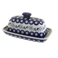Blue Rose Polish Pottery M074 Manufaktura Butter DIsh -Blue Rose Pottery Store GUEST 79568b5a bb5f 4a0d 89be 7ee9cb5936b1