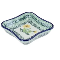 Blue Rose Polish Pottery 630 Ceramika Artystyczna Small Square Dish -Blue Rose Pottery Store GUEST 7f11dc0f dd60 4ebe aa53 4e448b934833