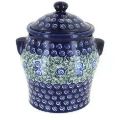 Blue Rose Polish Pottery 1100 Zaklady Large Canister -Blue Rose Pottery Store GUEST 807cf937 70ec 4209 8ee6 53a897610a66