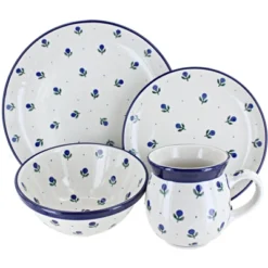 Blue Rose Polish Pottery Ceramika Artystyczna Dinnerware (16 PC) -Blue Rose Pottery Store GUEST 80df7820 e175 4f90 87cb 9131b76e7f1b