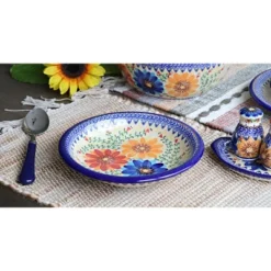 Blue Rose Polish Pottery 133 Vena Soup Plate