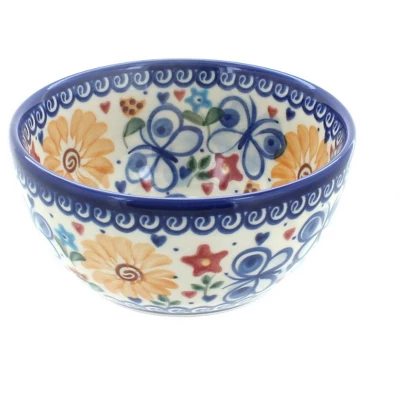 Blue Rose Polish Pottery 71 Vena Dessert Bowl 7 Blue Rose Polish Pottery 71 Vena Dessert Bowl - Image 5