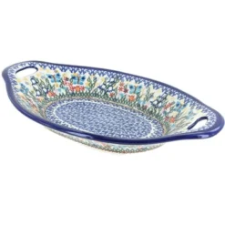 Blue Rose Polish Pottery 110 Vena Bread Tray With Handles -Blue Rose Pottery Store GUEST 82ce5b01 d4fb 4dd7 a050 6cd6ac9ebc19