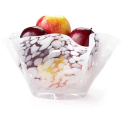 Blue Rose Polish Pottery Opal Confetti Ribbon Bowl