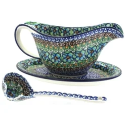 Blue Rose Polish Pottery 239-561 Ceramika Artystyczna Gravy Boat With Ladle -Blue Rose Pottery Store GUEST 85b60217 3048 450c 82a2 228e4cd8c112