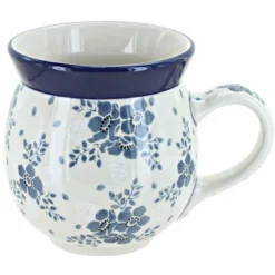 Blue Rose Polish Pottery Ceramika Artystyczna Bubble Mug