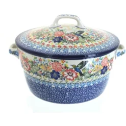 Blue Rose Polish Pottery 278 Ceramika Artystyczna Covered Round Baker -Blue Rose Pottery Store GUEST 85f5d934 70fc 41cd 8972 02b33913d4ec