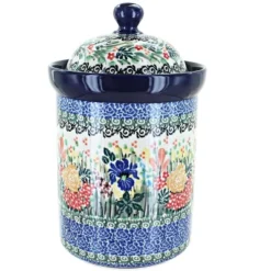 Blue Rose Polish Pottery 493 Ceramika Large Canister -Blue Rose Pottery Store GUEST 880be64c 0e2f 43f3 973c b0d021eb371b